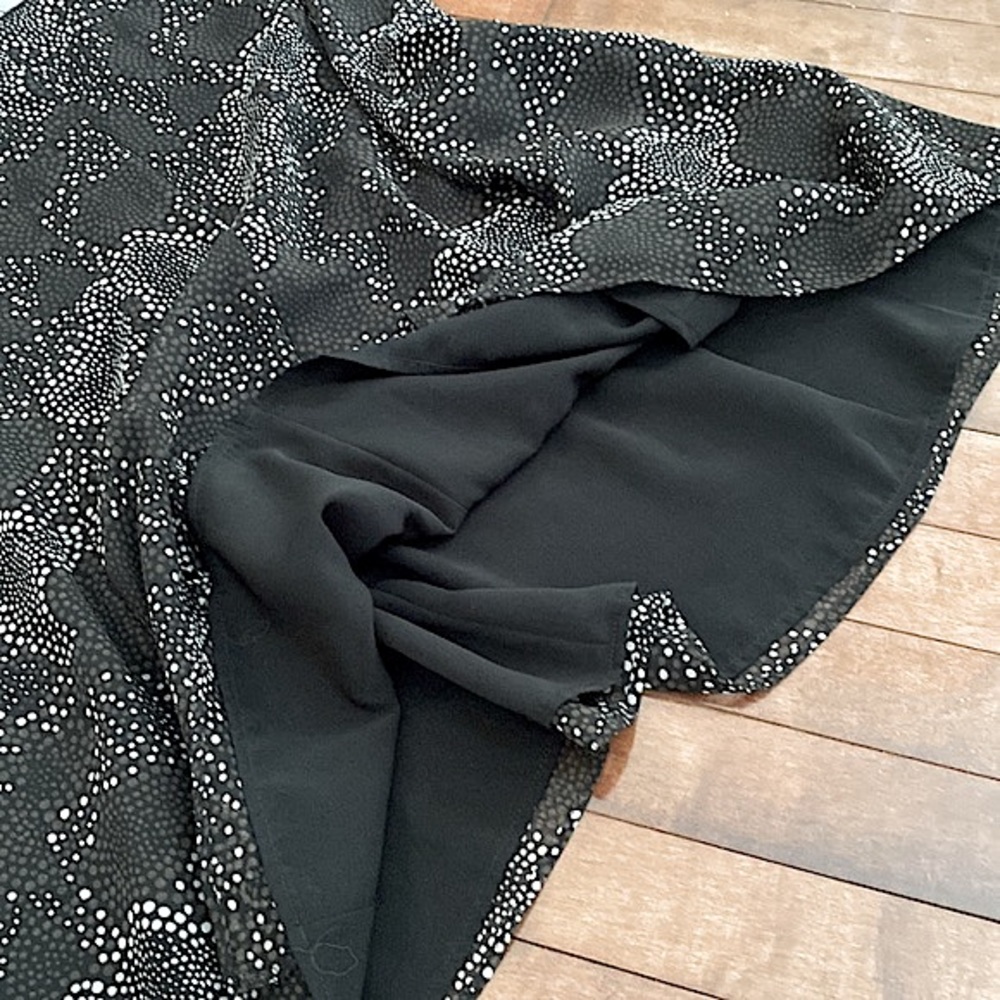 Geoffrey Beene Sport Black Brown Cream Dots 6 Career Parisian Chic Flare Skirt - Picture 6 of 8